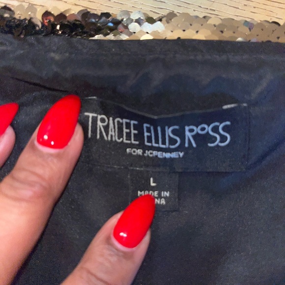 Tracee Elliss Ross Black & Gold Sequin Glow Dress - Sz L - Picture 3 of 4